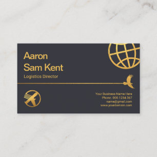 Gold Hawk Line Global Blue Logistics Supply Business Card