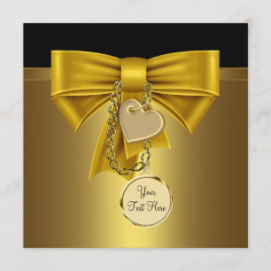 Gold Heart Black Gold Party Template