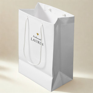 Gold Heart Bridesmaid Proposal Name Gift Bag