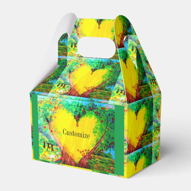 gold heart candy tin favour box (Front Side)
