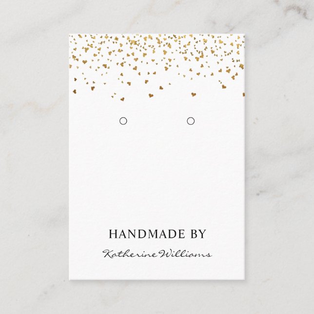 Gold  Heart Confetti | Earring Display Card (Front)