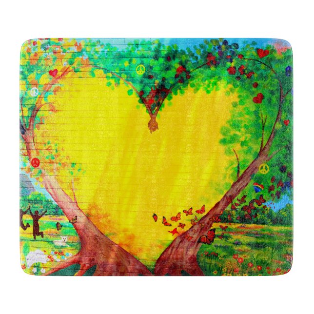 gold heart cutting board (Front)