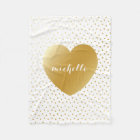 Gold Heart Dots Pattern Custom Monogram