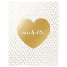 Gold Heart Dots Pattern Custom Monogram
