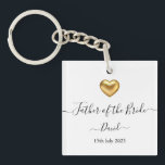 Gold Heart Father of the Bride Key Ring<br><div class="desc">Gold Heart Father of the Bride Key Ring/Chain. All aspects of this design can be edited (font,  text size,  artwork moved/removed) to fit your needs. Please contact me if you need help with this.</div>