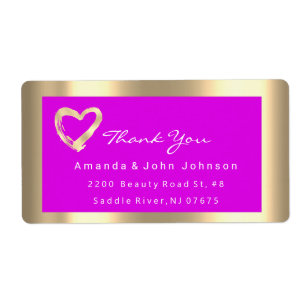 Gold Heart Frame Pink Fuchsia Event RSVP