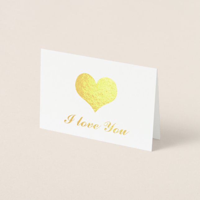 Gold Heart I love You Foil Card (Front)