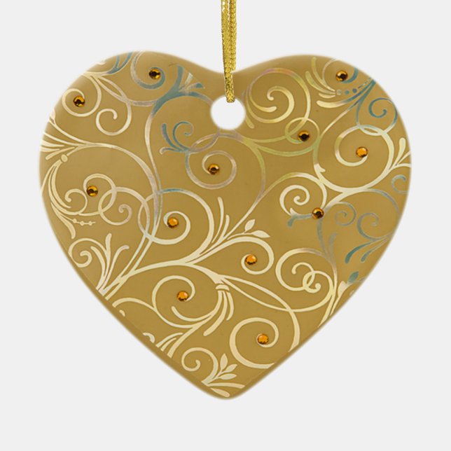 Gold Heart Love Ornament (Front)
