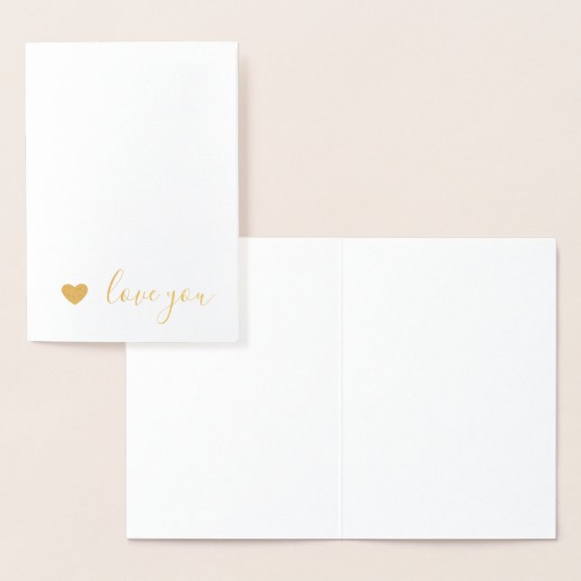 Gold Heart Love You Foil Card (Display)
