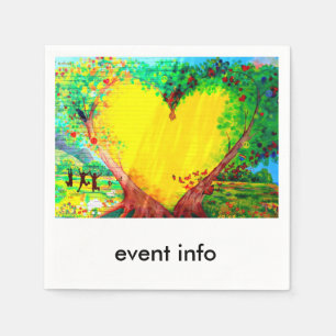 gold heart paper napkin