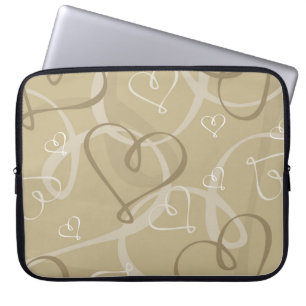 Gold heart pattern laptop sleeve