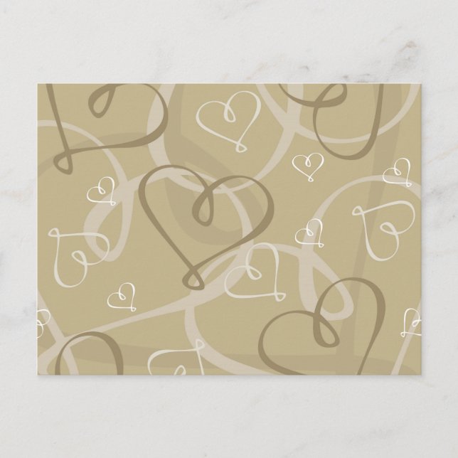 Gold heart pattern postcard (Front)