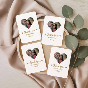 Gold Heart Photo Wedding Favour Playing Cards