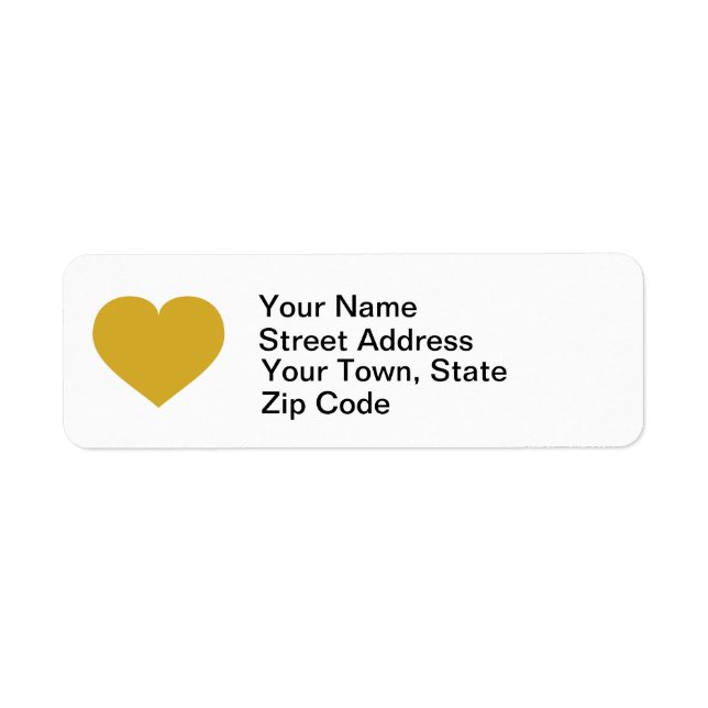 Gold Heart Return Address Label (Front)