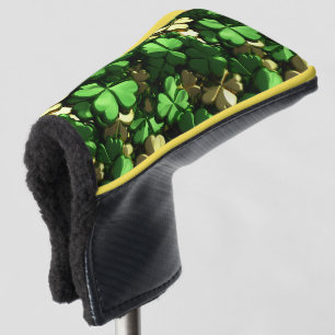 Gold Heart Shamrocks Golf Head Cover
