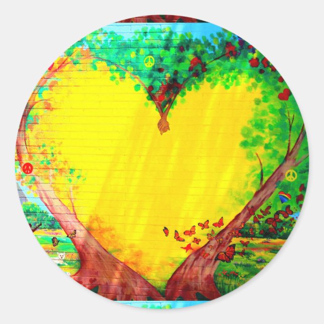 gold heart sticker (Front)