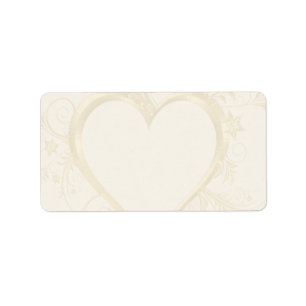 Gold Heart Wedding Label