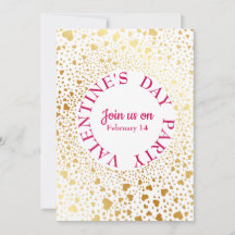 Gold Hearts Circled 2 Modern Valentine Party