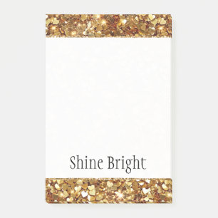 Gold Hearts Confetti Glam Post-it Notes