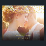 Gold Hearts Confetti Wedding Photo Keepsake Print<br><div class="desc">Customise with your own photo and names. Featuring elegant gold confetti. Designed by Pure Piglet© at www.zazzle.com/purepiglet*.</div>