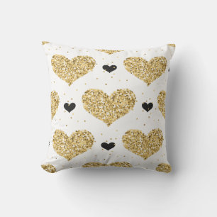 Gold Hearts Cushion