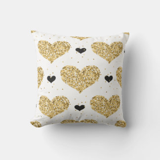 Gold Hearts Cushion