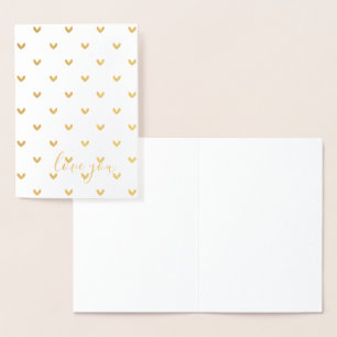 Gold Hearts Love You Foil Card