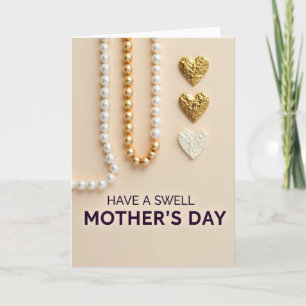 Gold Hearts Mothers Day Card