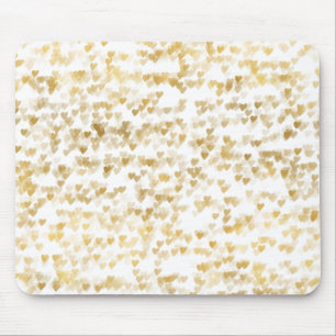 Gold Hearts Mouse Pad