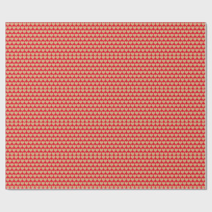 Gold Hearts On Red Background Wrapping Paper