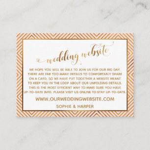 Gold Hearts Script on Blush Pink Wedding Website Enclosure Card