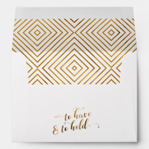 Gold Hearts Script To Have & To Hold Personalised Envelope