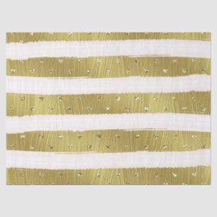 Gold Hearts Stripes Tissue Paper