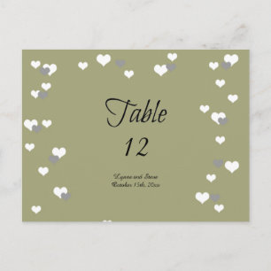 Gold Hearts Table Seating Card