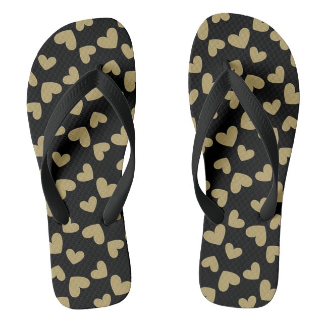 Gold Hearts Thongs (Footbed)