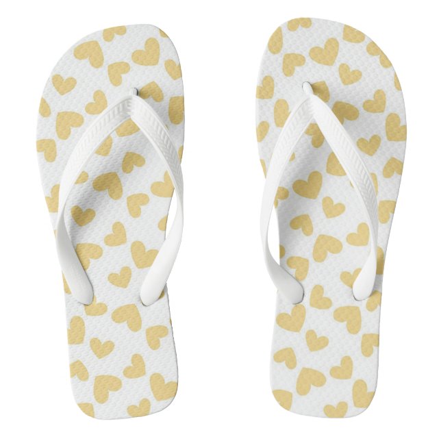 Gold Hearts Thongs (Footbed)