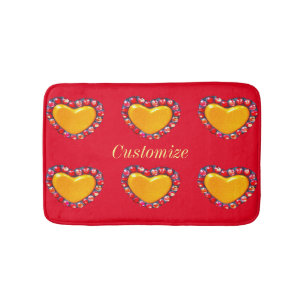 Gold hearts Thunder_Cove Bath Mat