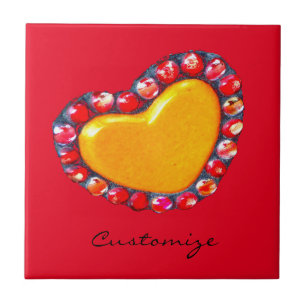 Gold hearts Thunder_Cove Ceramic Tile