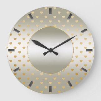 Gold Hearts Wall Clock