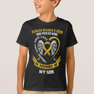 Gold Heaven Needed A Hero God Picked My Son Childh T-Shirt