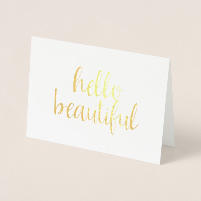 Gold Hello Beautiful Foil Card (Front)