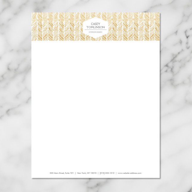 GOLD HERRINGBONE / CHEVRON ARTWORK Letterhead (Creator Uploaded)