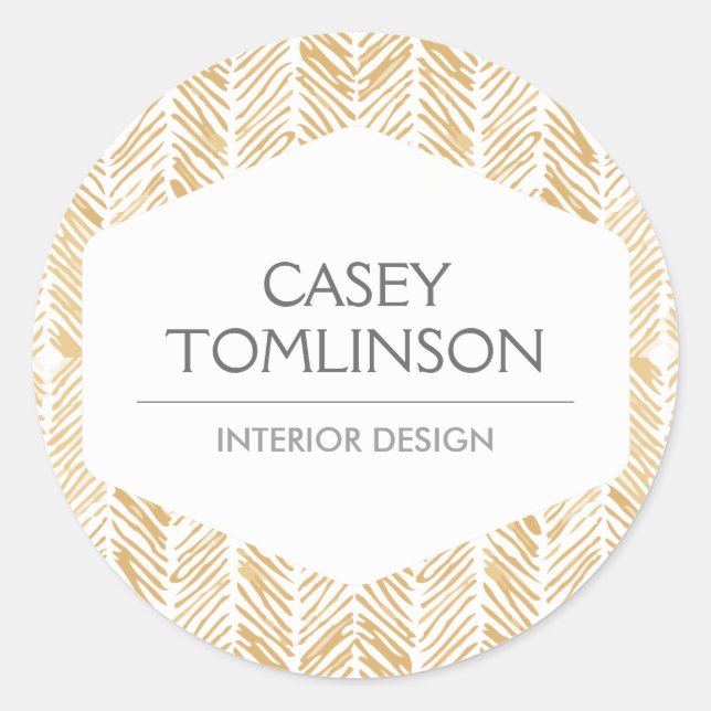 GOLD HERRINGBONE / CHEVRON ARTWORK Stickers (Front)