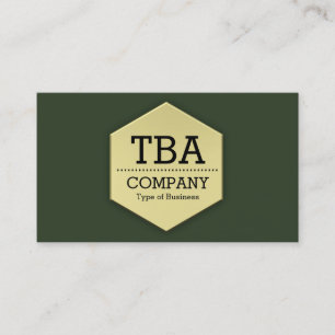 Gold Hexagon - Hunter Green Business Card