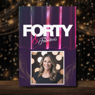 Gold High Heels Elegant 40 & Fabulous Birthday Invitation