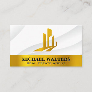 Gold High Riser Buildings Lux Real Estate Business Card