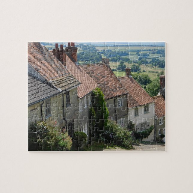 Gold Hill, Shaftesbury, Dorset, England Jigsaw Puz Jigsaw Puzzle (Horizontal)