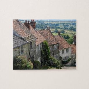 Gold Hill, Shaftesbury, Dorset, England Jigsaw Puz Puzzle
