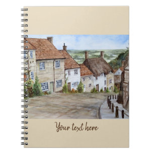 Gold Hill, Shaftesbury, Dorset Watercolor Painting Notebook