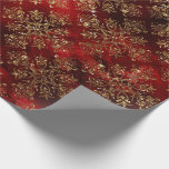 Gold Holiday Christmas Sparkle Damask Elegant Wrapping Paper<br><div class="desc">Gorgeous faux metallic red background with faux gold glitter damask pattern for a beautiful and elegant Christmas gift wrap.</div>